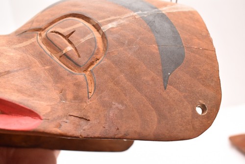 VTG Northwest Coast native American hand carved SALISH WOLF Mask Indigenous art - Picture 11 of 12