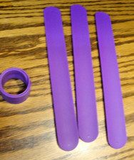 Lot 4 Purple Silicone Wrap Around Bracelets 9.25x1.25" Stocking Stuffers  863