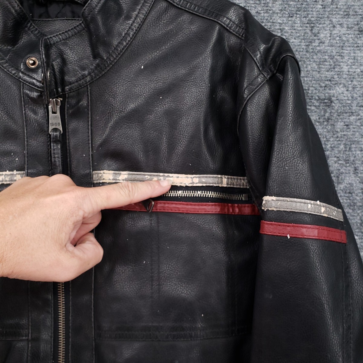 VINTAGE Arizona Jacket Mens L Large Black Faux Leather VINTAGE Arizona Jacket Mens L Large Black Faux Leather