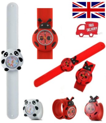 Kinder Cartoon Marienkäfer & Panda Uhr Sport Quarz Armbanduhr Kinder Geschenke UK