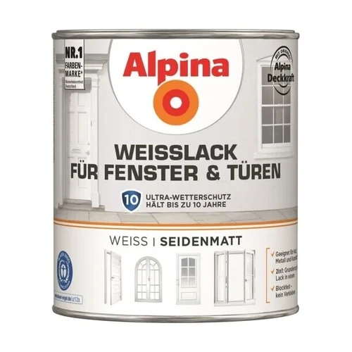 Alpina Heizkörper-, Hammerschlag-,Speziallack Weißlack für Fenster & Türen SM750
