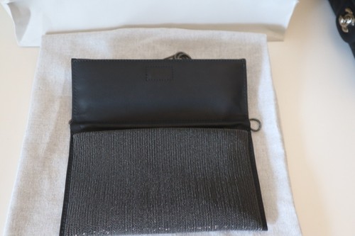 Brunello Cucinelli Monili Crossbody City Bag Gunmetal Clutch Precious New $3895 - Picture 8 of 11