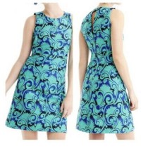 NWOT J. Crew Vineyard Jacquard A-Line Dress Size 6 Navy Green