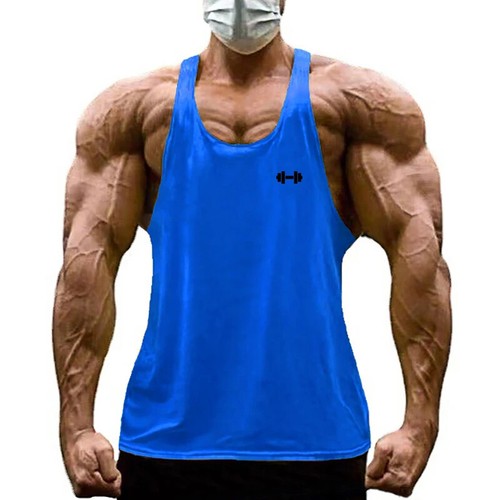 Canottiere palestra bodybuilding stringate schiena a Y uomo fitness senza maniche cotone camicia - Foto 6 di 28