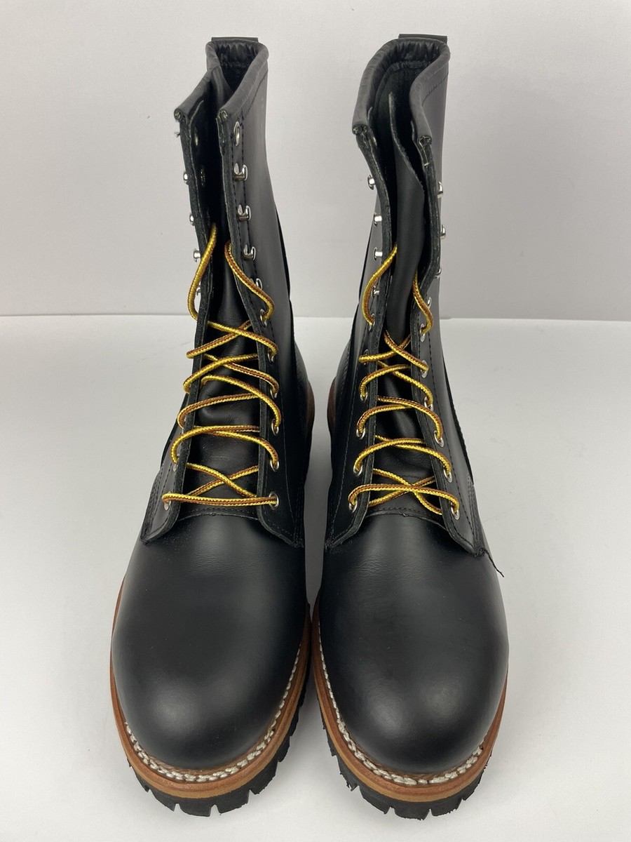 RED WING 2218 Steel Toe Black Logger Boots / Work Boots