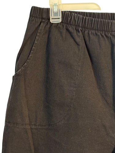 Denim & Co Womens Black Elastic Waist Pants Pockets Stretch Size Large Comfy - Bild 3 von 5