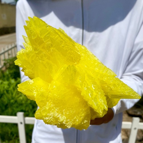 2.2LB Rare Natural yellow sulfur crystal quartz crystal mineral specimen - 第 16/17 張圖片