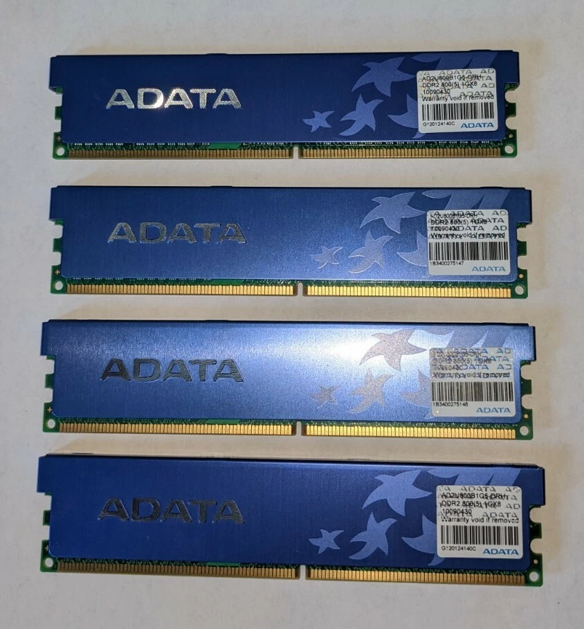 ADATA DDR2 800Mhz 4GB Kit 4 x 1GB Desktop Memory with Heat Spreader - Image 2 of 2