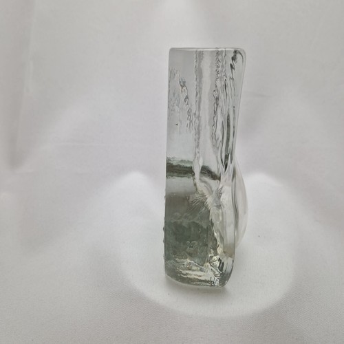 Glasvase retro Vase Glas Vintage Solifleur Blockvase Georgshütte 70er 13,5cm - Bild 7 von 12