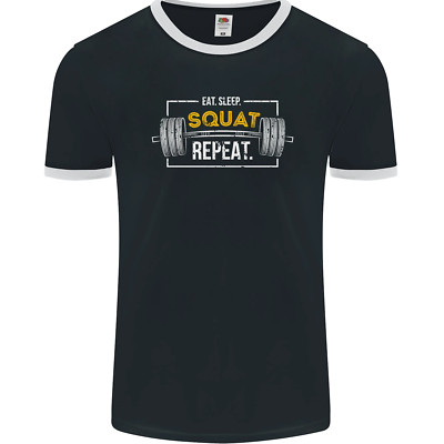 Eat Sleep Squat Repeat Gym Training Top Herren Ringer Maglietta FotL
