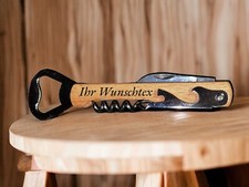 Kellnermesser aus Holz/Metall Mit persönlicher Namensgravur / Logo