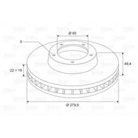 Valeo 2X Bremsscheibe Vorne Ø279.9 Mm BelüFtet FüR VW Golf V 1K1 1.4 16V 1.6