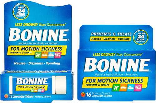 Bonine Motion Sickness Relief Chewable Tablets, Raspberry 16 + 12 ct, 2 Piece - Picture 6 of 12