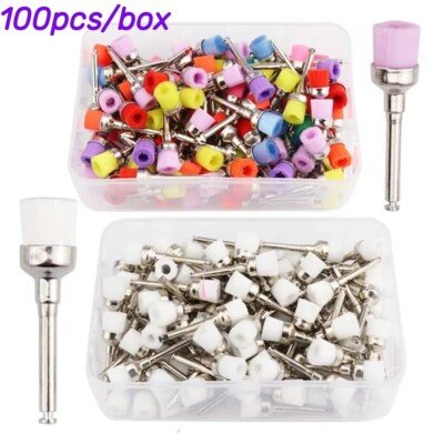 Dental Prophy Polishing Brush Nylon Latch Flat Prophylaxis Polisher Brushes