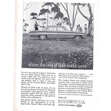 Buick Special Car Auto Sedan GM 1960s Vintage Print Ad 9 inch W