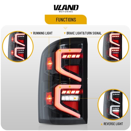 Conjunto completo de luces traseras LED VLAND para Chevrolet Silverado1500 2500/3500HD 07-13 - Imagen 2 de 15