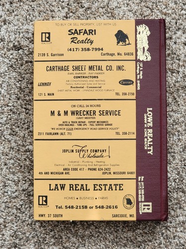 Carthage Missouri 1979 City Directory - Picture 7 of 10