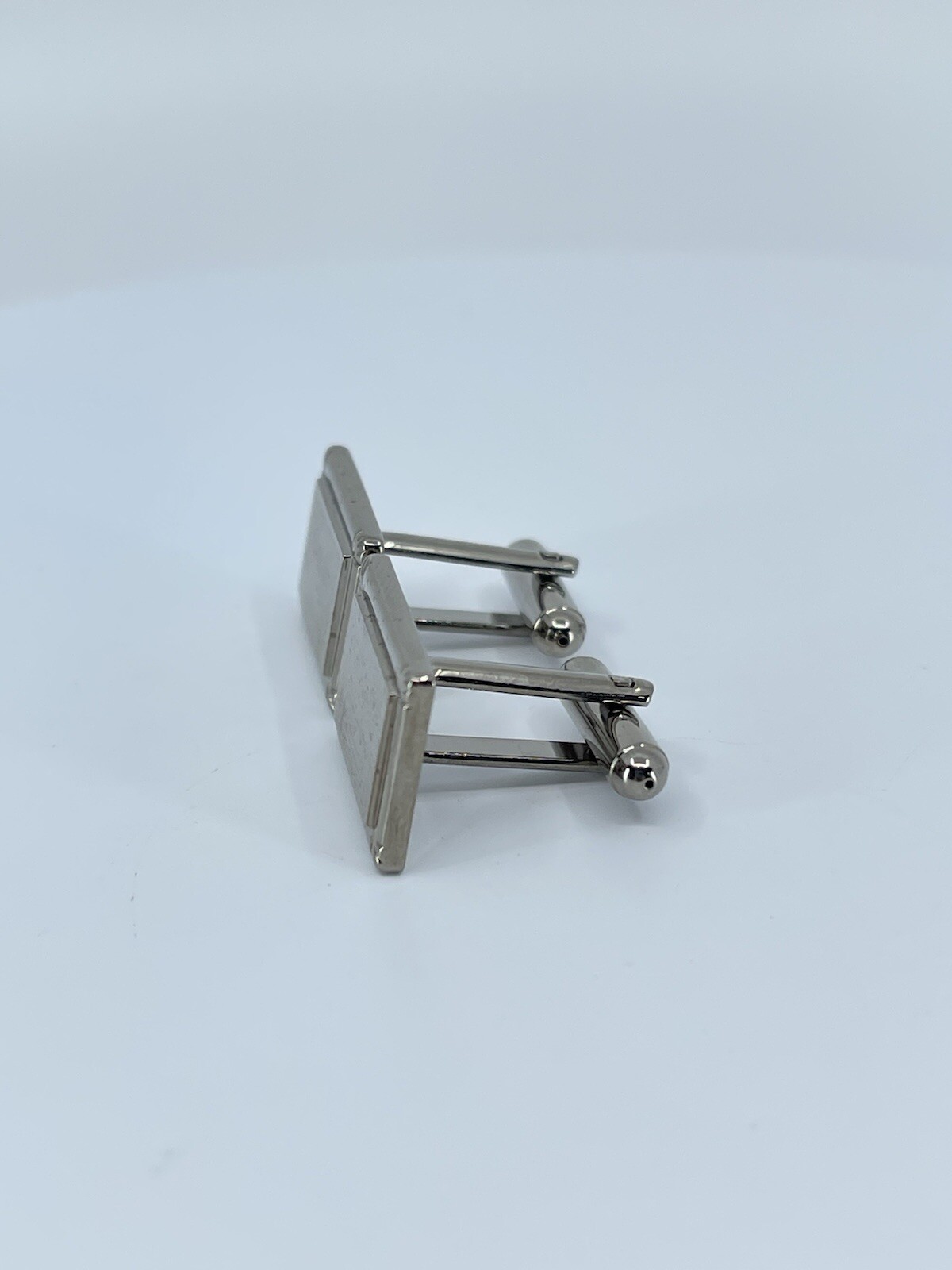 Gray rectangle cufflinks brushed and polished fra… - image 17