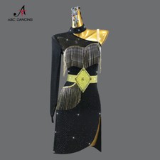 Latin Dance Skirt Stage Costume Women Dress Party Outfits Girl Line Suit