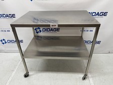 MCM 505 Stainless Steel Instrument Back Table with Shelf