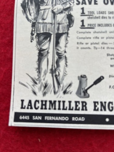 Vintage 1955 Print Ad Lachmiller Engineering Ammunition Reloading Tools - Bild 5 von 7