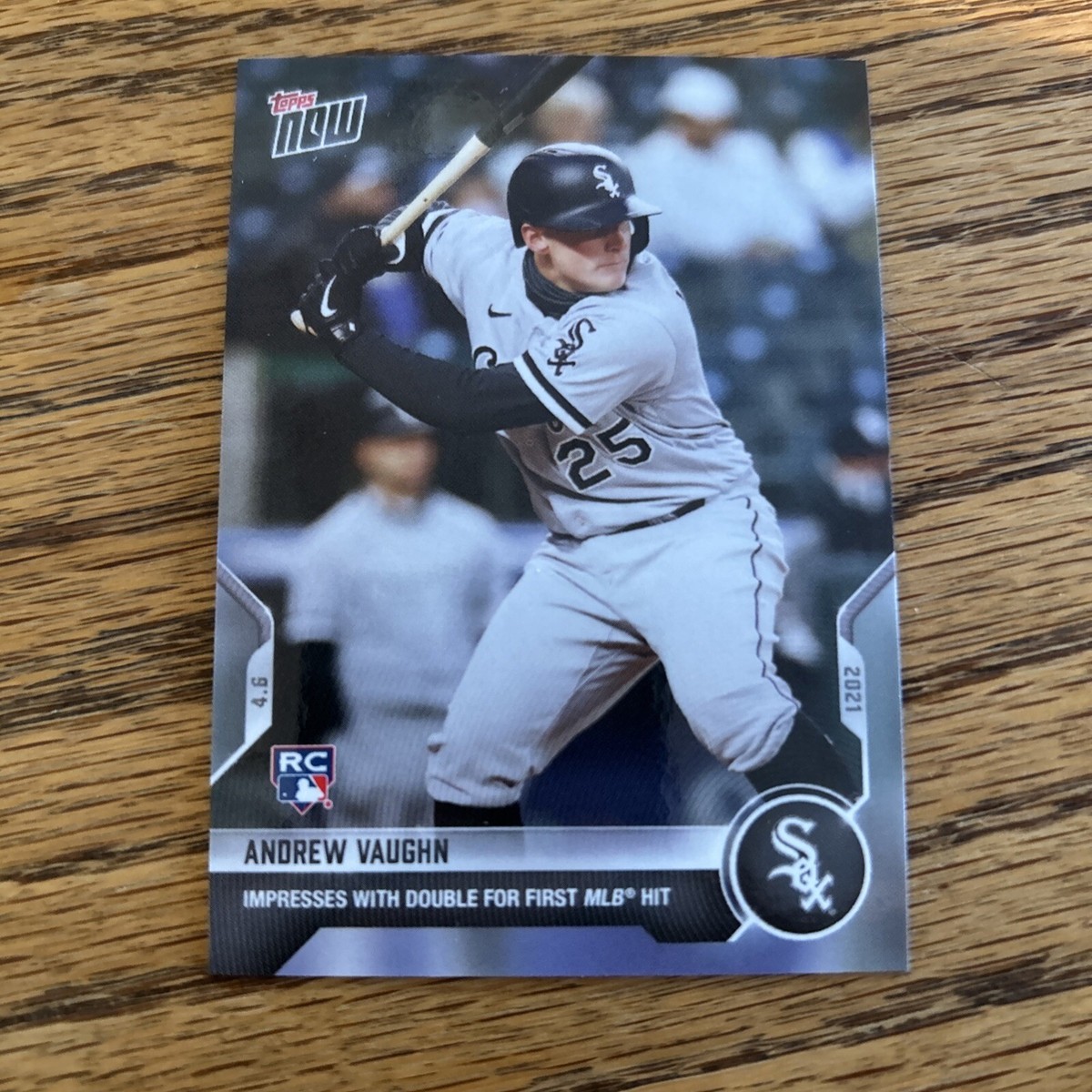 2021 Topps Now Andrew Vaughn RC #42 1st MLB Hit White Sox