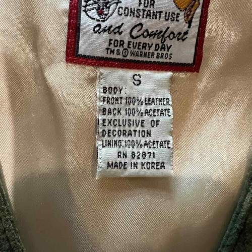 Vintage Looney Tunes Leather Vest Tasmanian Devil "Taz" Embroidered Men's Small - Picture 5 of 6