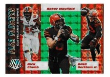 Baker Mayfield / Chubb / Beckham 2020 Mosaic Flea Flicker Green Prizm Browns 🏈