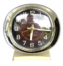 Westclox Baby Ben Vintage MCM Alarm Clock, Glow In The Dark Dial with Cream Body