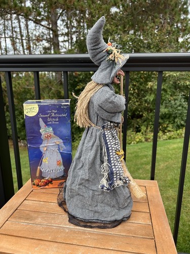 Halloween Spooky Laughing Witch Motion Activated Sways Light Up Eyes 22” Tested - Picture 4 of 11