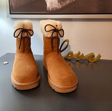 UGG Mini Bailey Bow Women s Brown Suede Shear...