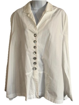 GINZA White Cotton Button Down Shirt/Jacket- Size 3
