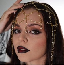 Women Hair Chain Rhinestone Tassel Net Fashion Jewel Head Dress Headwear 29719