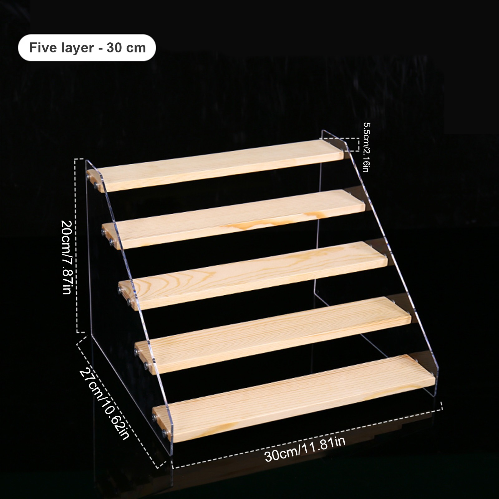 Wooden Ladder Display Shelf Countertop Cabinets Organizer Rack For Toy Cosmetics