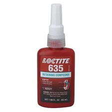 Loctite 135516 Retaining Compound, 635 Series, Green, Liquid, 50Ml, Bottle