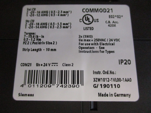 Siemens COM21 Module 3VL9000-8AV00 Release 2 Used - Picture 6 of 7