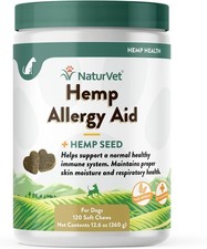 NaturVet Hemp Allergy Aid Plus Hemp Seed for Dogs 120 Soft Chews