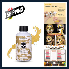 Gold Face Body Paint Liquid Texture Washable Non Toxic Fast Drying Metallic Gold