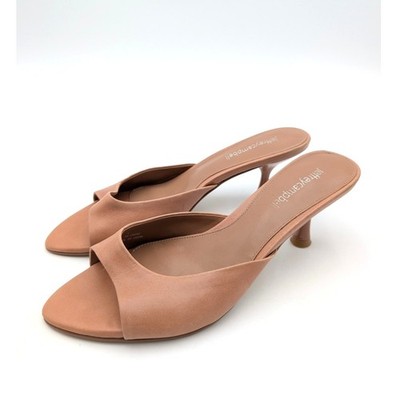 Jeffrey Campbell Spy-Kid Block Heel Slide Sandal Women's Toast Size US6 EU36.5