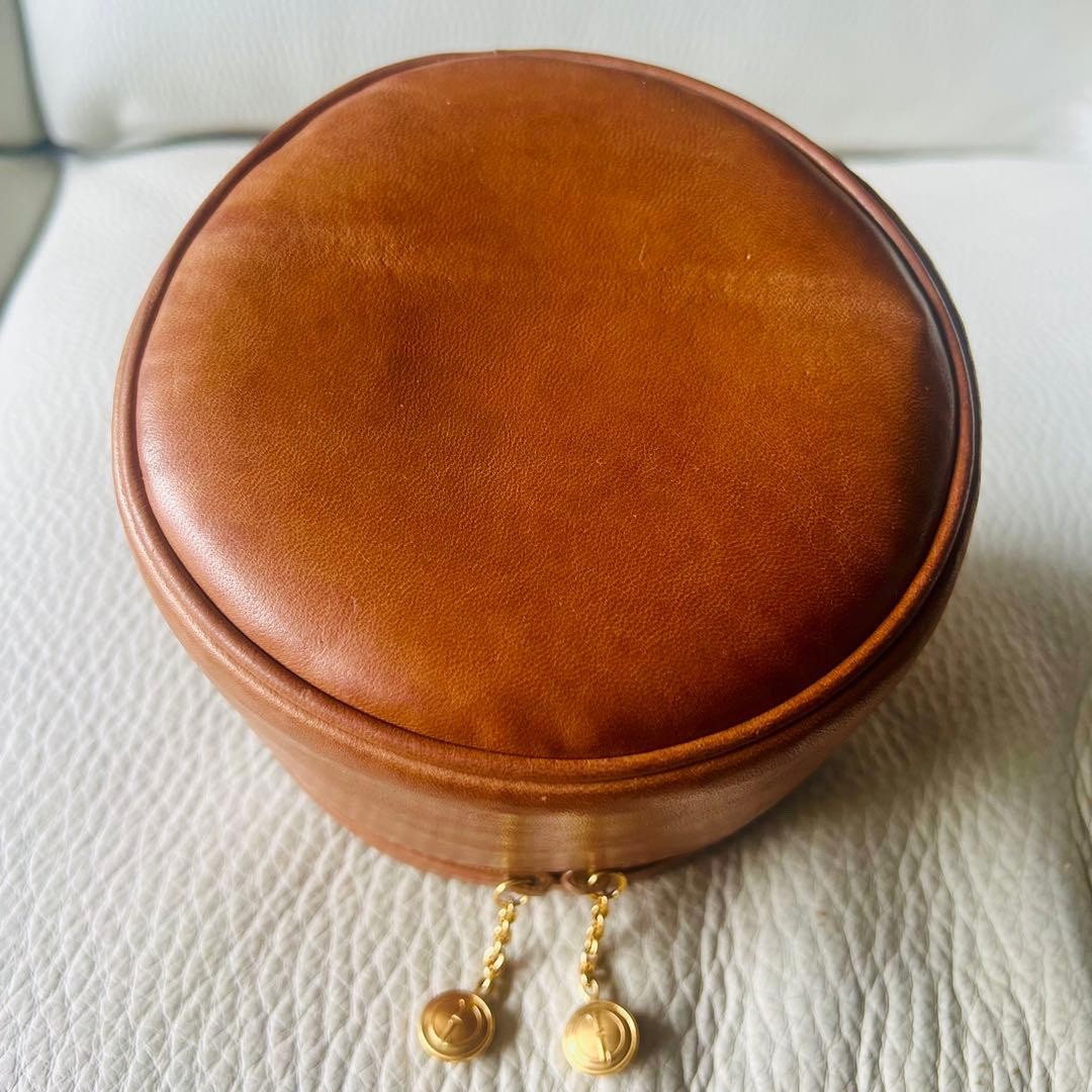 Auth Gucci Mini Vanity Case Leather Brown Cosmetic Pouch Bag Rare Vintage thumbnail 6