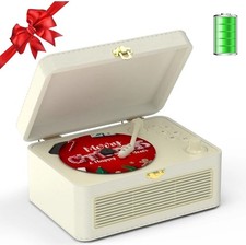 Portable CD Player With Bluetooth, FM Radio & Built-In Speaker Retro Walnut