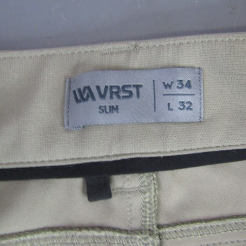 VRST Slim Fit Golf Pants Lightweight Stretch Performance W34 L32 Khaki Chinos - Picture 6 of 7