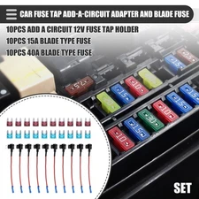 Add a Circuit 12V Mini Fuse Tap w/ 10pcs 15A 40A ATM APM Blade Type Fuse 1 Set