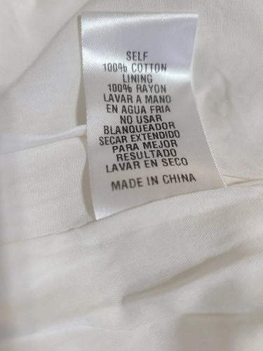 White Cotton Midi Length Skirt Women's Sz L Eyelet Detail Lined NWT Storia - Picture 8 of 11