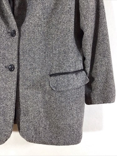 Vintage Pendleton Blazer Jacket Women's 12 Gray 100% Wool Made in USA - Picture 4 of 19