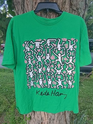 Keith Haring x Primark Art Green Graphic Print Breakdance 2xl t-Shirt
