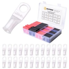 25pcs Battery Cable Lugs Kit, 6 AWG, Tinned Copper, Heat Shrink Tubing