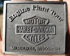 Vintage 1970s Harley-Davidson Engine Plant Tour Belt Buckle TI13171