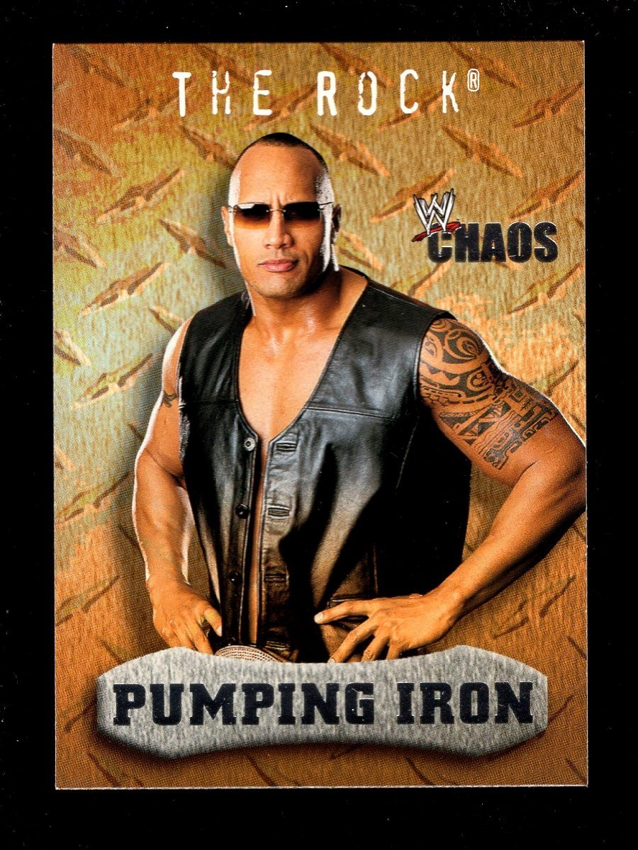 2004 FLEER WWE CHAOS PUMPING IRON #94 THE ROCK DWAYNE JOHNSON view 1
