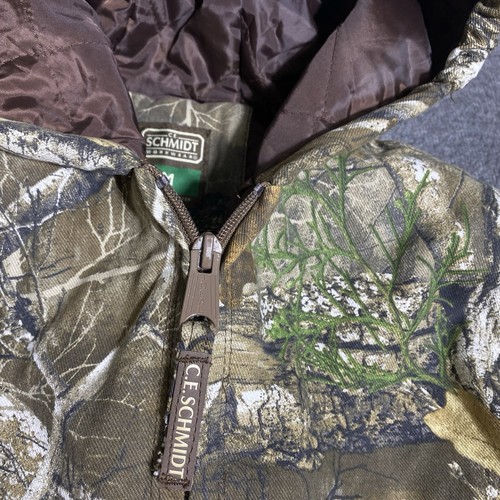 CE Schmidt Workwear RealTree Camo Hooded Jacket Youth Medium Quilted Warm Y2K - Picture 13 of 15